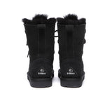 UGG Boots - Lace-up Sheepskin Boots Women Tall Stark