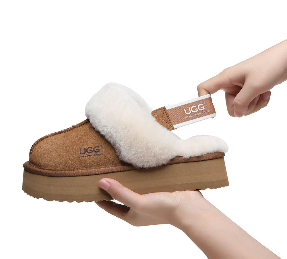 UGG Boots - Removable Strap Slingback UGG Slippers Women Muffin Platform