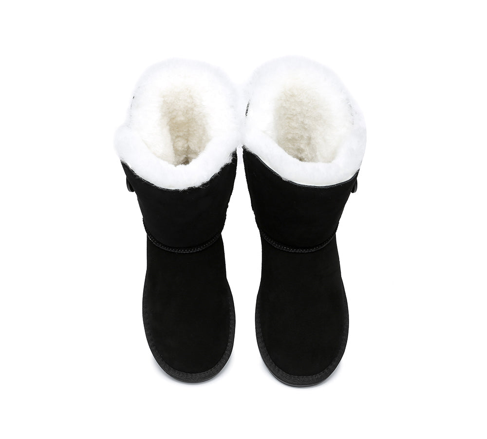 UGG Boots - TA Short Button Women Sheepskin Boots
