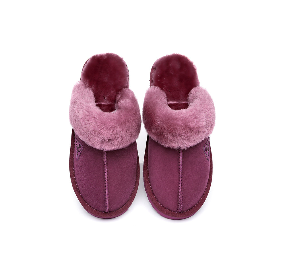 UGG Slippers - Sheepskin Wool Slippers Women Muffin Slipper Special Colour